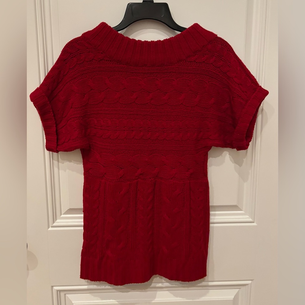 Red Cable Knit Women's Sweater
